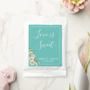 Light Teal & White Daisies Wedding  Lemonade Drink Mix