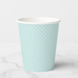 Light Teal White Fun Stripes Simply Elegant Paper Cups