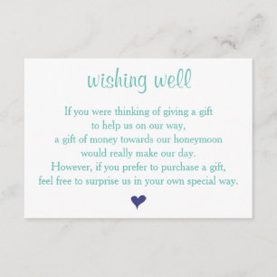 Light Teal Wishing Well Wedding Cards