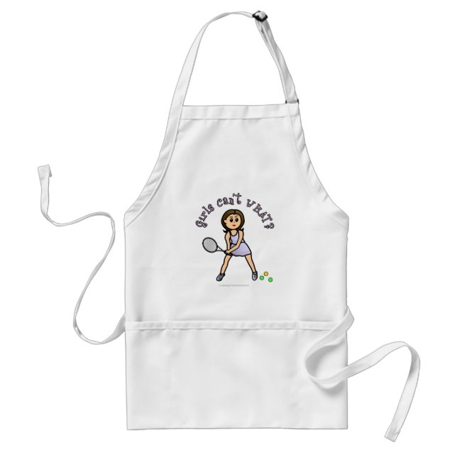 Light Tennis Player Girl Adult Apron (Front)