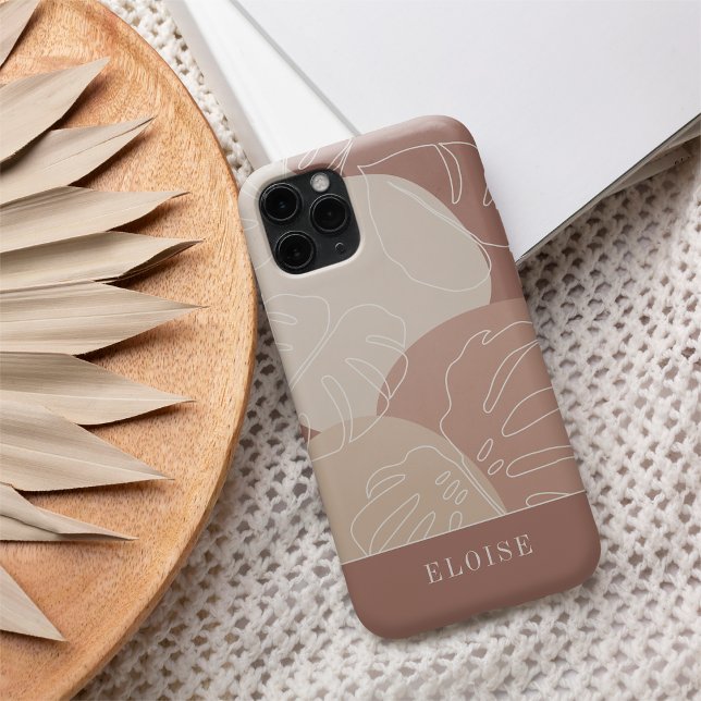 Light Terracotta Boho Tropical Monstera Leaf Case-Mate iPhone Case (Creator Uploaded)
