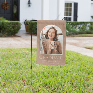 Light Terracotta Classic Arch Graduation Photo Garden Flag