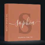 Light Terracotta Minimal Monogram Name Initials 3 Ring Binder<br><div class="desc">Light Terracotta Minimal Monogram Name Initials</div>
