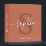 Light Terracotta Minimal Monogram Name Initials 3 Ring Binder<br><div class="desc">Light Terracotta Minimal Monogram Name Initials</div>