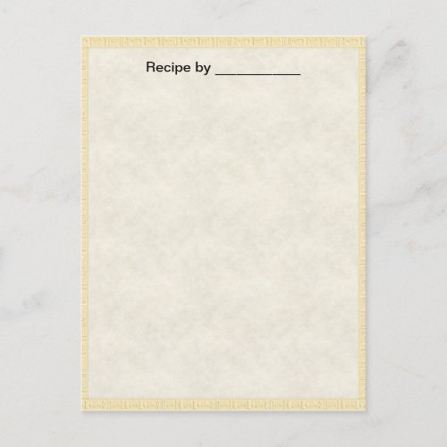 Light Textured Recipe Blank 2 Card