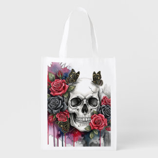 Light the Legacy – Gothic Skull & Rose Tote Bag