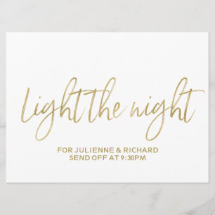 "Light the Night" Wedding Sparkles Sign Invitation