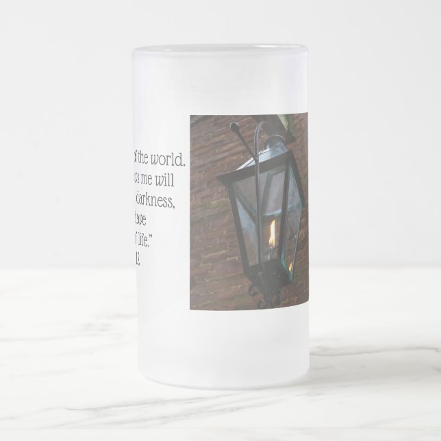 Light The Way Frosted Glass Beer Mug (Center)