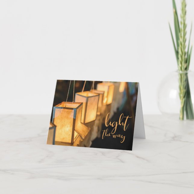 Light the Way, Lanterns, Thailand Holiday Card (Front)