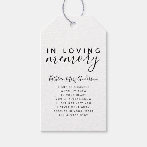 Light This Candle Photo Remembrance Tribute Candle Gift Tags