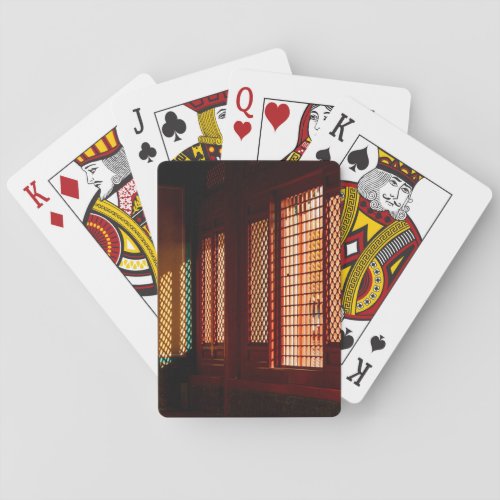 Light Through Mesh Window openings Poker Cards