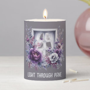Light Through Pane Encouragement Pillar Candle