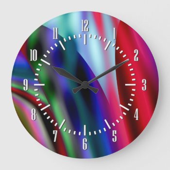 Light Through Stained Glass Windows Large Clock by Hakonart at Zazzle