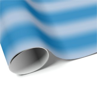 Light to Dark Blue Gradient Soft Stripes Wrapping Paper