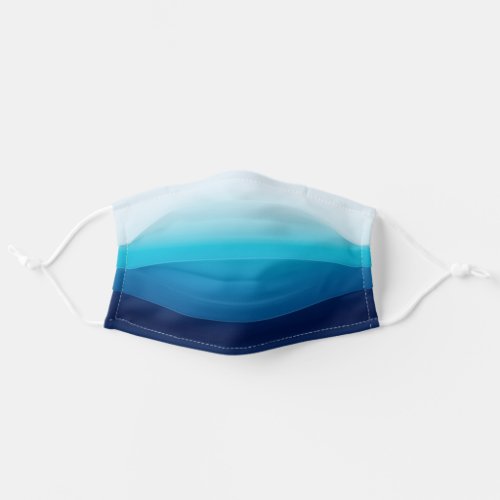 Light to Dark Ocean Blue Ombre Adult Cloth Face Mask