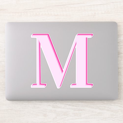 Light to Hot Pink Ombre Monogram Sticker