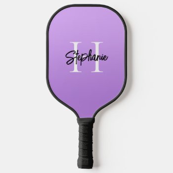 Light To Medium Lavender Ombre Monogrammed Pickleball Paddle by purplestuff at Zazzle