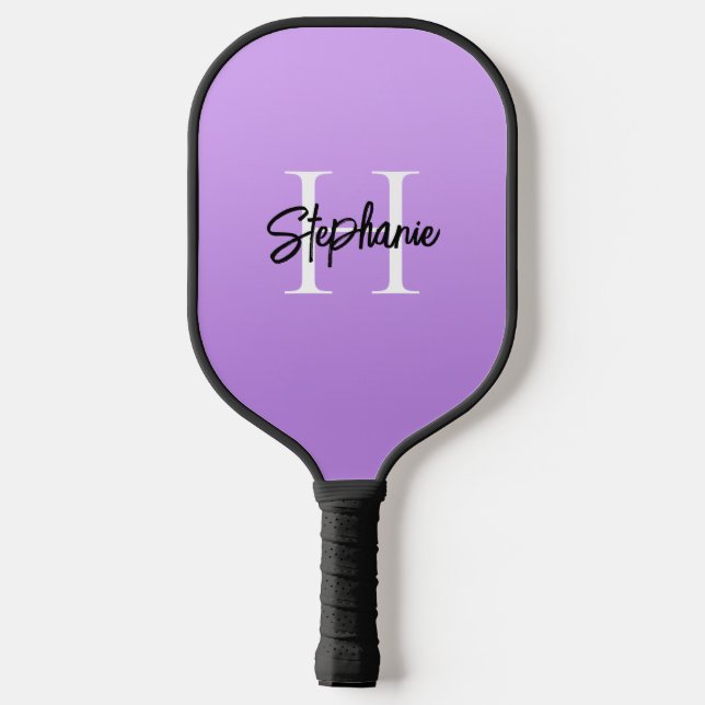 Light to Medium Lavender Ombre Monogrammed Pickleball Paddle (Back)