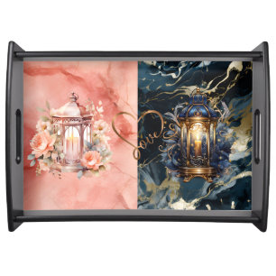 Light To My Path Couple Marbled Large Serving Tray