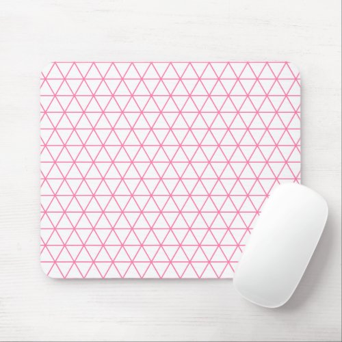Light Triangular Geometric Mouse Pad w Pink