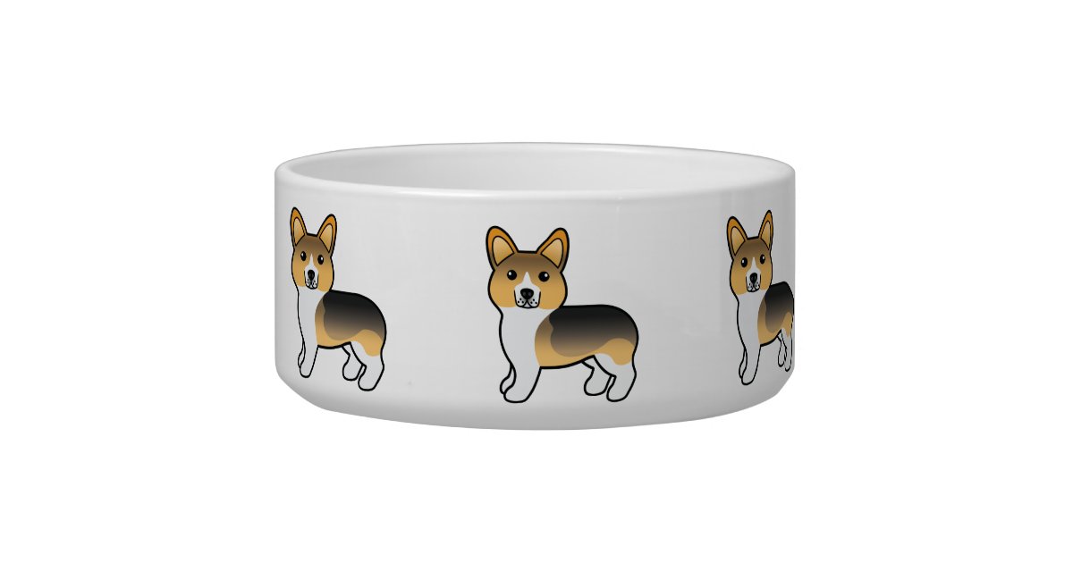 Corgi Custom Name Dog Bowl 6 Ceramic Dishwasher Microwave Safe 