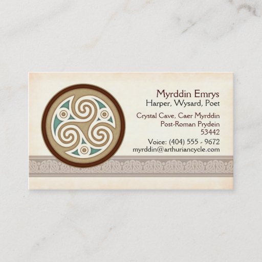 Customizable Light Triskele Business Cards