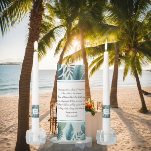 Light Tropical Essence Love Verse Wedding Unity  Candle Set