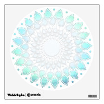 Light Turquoise Blue Lotus Flower Wall Decal