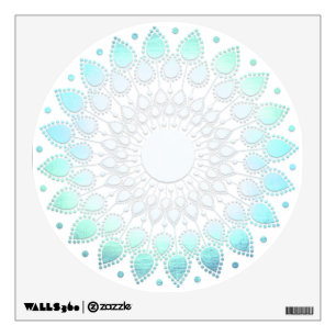 Light Turquoise Blue Lotus Flower Wall Decal