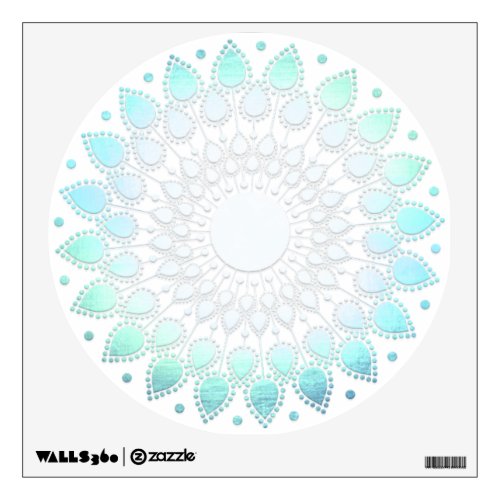 Light Turquoise Blue Lotus Flower Wall Decal