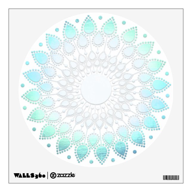 Light Turquoise Blue Lotus Flower Wall Decal (Front)