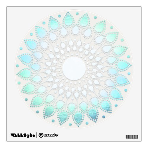 Light Turquoise Blue Lotus Flower Wall Decal