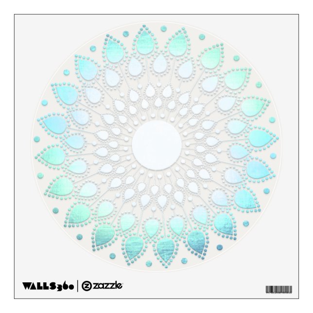 Light Turquoise Blue Lotus Flower Wall Decal (Front)
