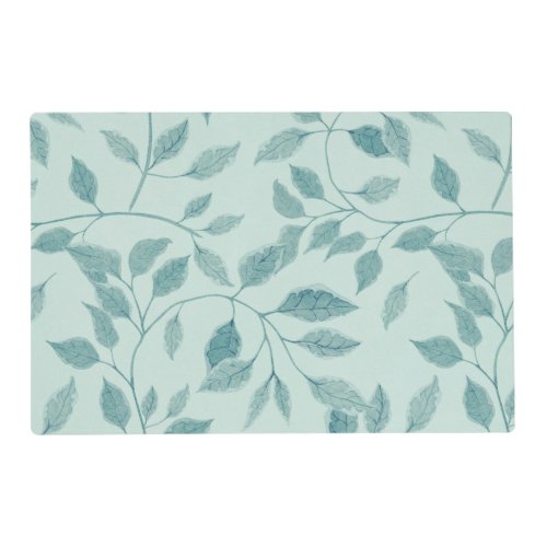 Light Turquoise Leaf Pattern Placemat