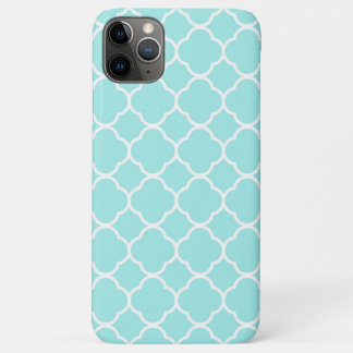 Light Turquoise Quatrefoil Pattern Print iPhone 11 Pro Max Case