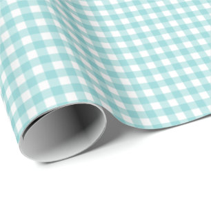Light Turquoise Simple Plaid Wrapping Paper