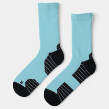light turquoise socks with black heels and toes