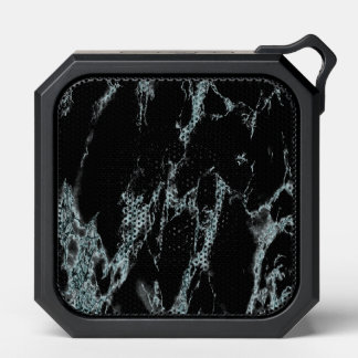 Light Turquoise Vein Black Marble Look Bluetooth Speaker