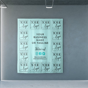 Light Turquoise Your Logo & Social Media Backdrop