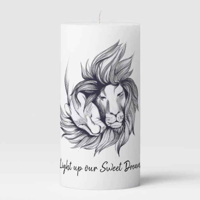 Light up our Sweet Dreams Pillar Candle (Front)
