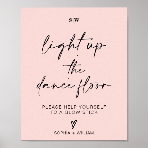 Light Up the Dance Floor  Glow Sticks Sign