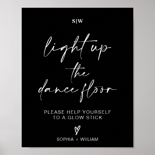 Light Up the Dance Floor  Glow Sticks Sign