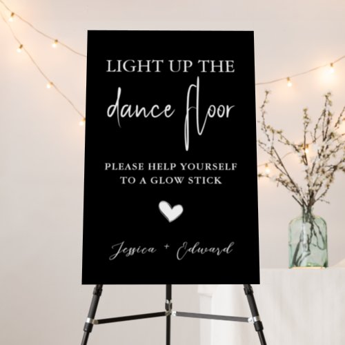 Light Up The Dance Floor Minimalist Black White Foam Board