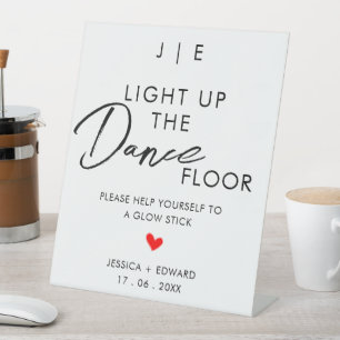Light Up The Dance Floor Minimalist Black White Pedestal Sign