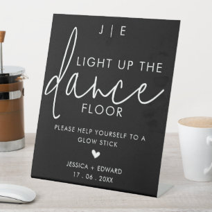Light Up The Dance Floor Minimalist Black White Pedestal Sign