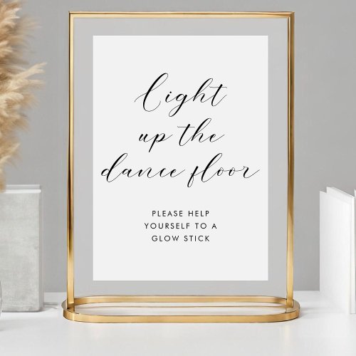 Light Up the Dance Floor Wedding Glow Stick Sign