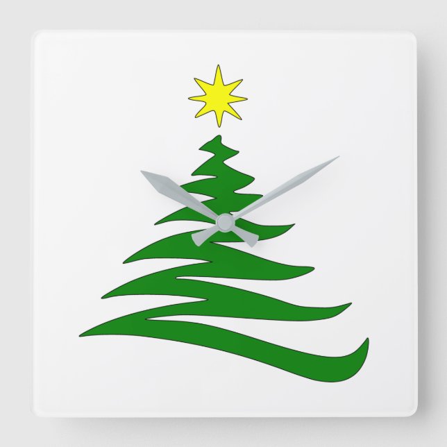 **LIGHT UP THE HOLIDAY TREE** SQUARE WALL CLOCK (Front)