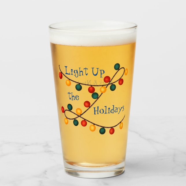 Light Up The Holidays Glass Tumbler (Front Filled)