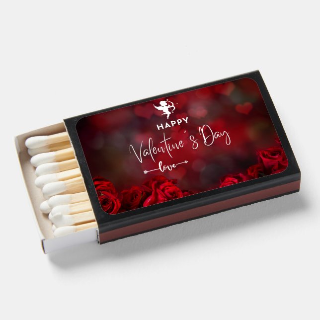 Light Up the Love: Bridal Shower Keepsakes Matchboxes (Front Open)