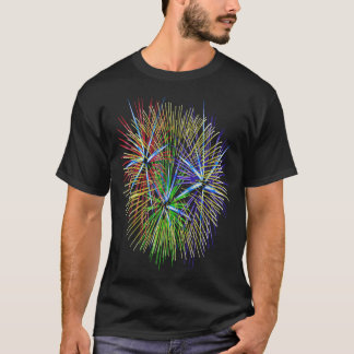 Light Up The Night Sky Colorful Fireworks Celebrat T-Shirt